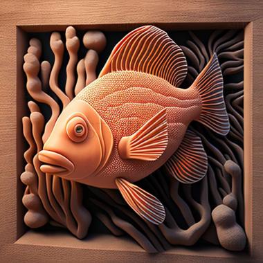 3D модель Амфиприон двустворчатый рыба (STL)